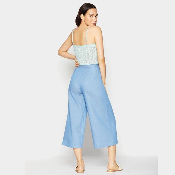 BCBGeneration Women Teal Floral Print Knit Elsa Cropped Camisole Top Size M - Picture 4 of 4